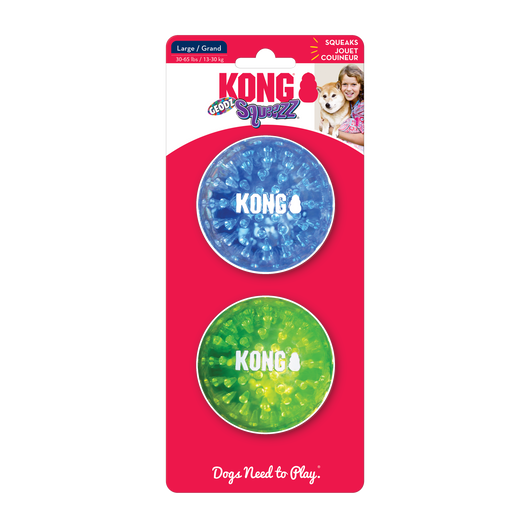 KONG Squeezz Geodz 2-pk Assorted Lg - UK9 Petcare