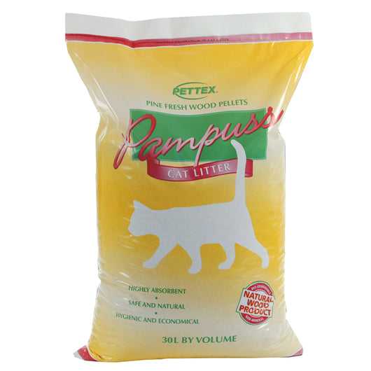 Pampuss Wood Pellet Cat Litter, 30 Litre