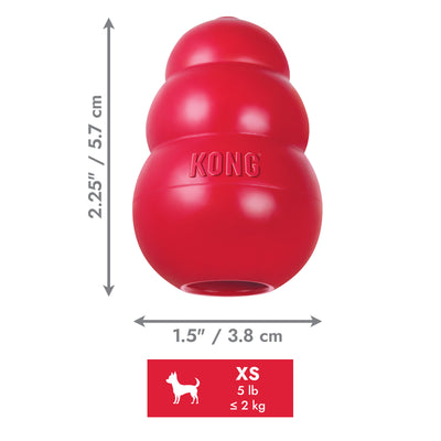 KONG Classic X-Small (5.5cm) Red — dimensions