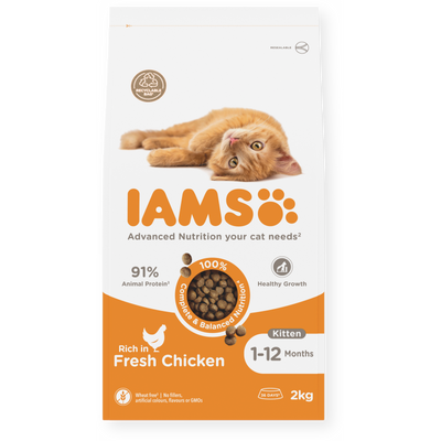 IAMS Advanced Nutrition Kitten Dry Food with Fresh Chicken, 2kg