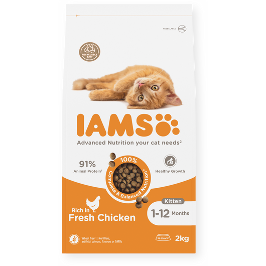 IAMS Advanced Nutrition Kitten Dry Food with Fresh Chicken, 2kg
