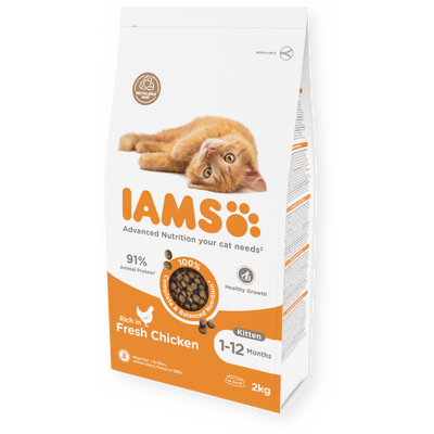 IAMS Advanced Nutrition Kitten Dry Food with Fresh Chicken, 2kg