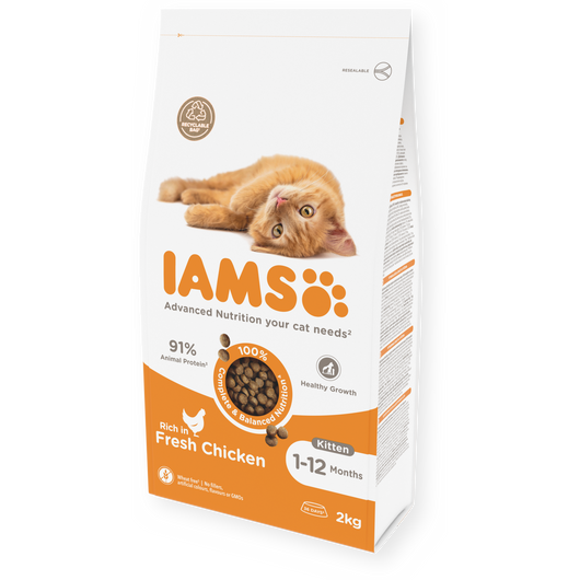 IAMS Advanced Nutrition Kitten Dry Food with Fresh Chicken, 2kg