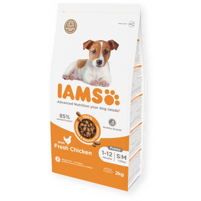 IAMS Advanced Nutrition Puppy Small & Medium Breed Dog Food with Fresh Chicken, 2kg