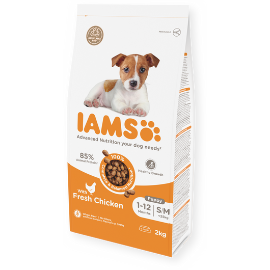 IAMS Advanced Nutrition Puppy Small & Medium Breed Dog Food with Fresh Chicken, 2kg