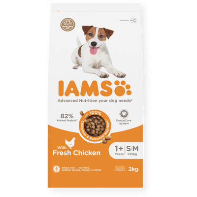 IAMS Advanced Nutrition Adult Small & Medium Breed Dog Food with Fresh Chicken, 2kg