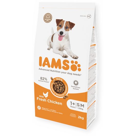 IAMS Advanced Nutrition Adult Small & Medium Breed Dog Food with Fresh Chicken, 2kg