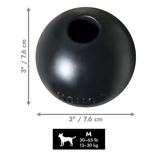 KONG Ball Extreme Medium/Large (7.6cm) Black — dimensions