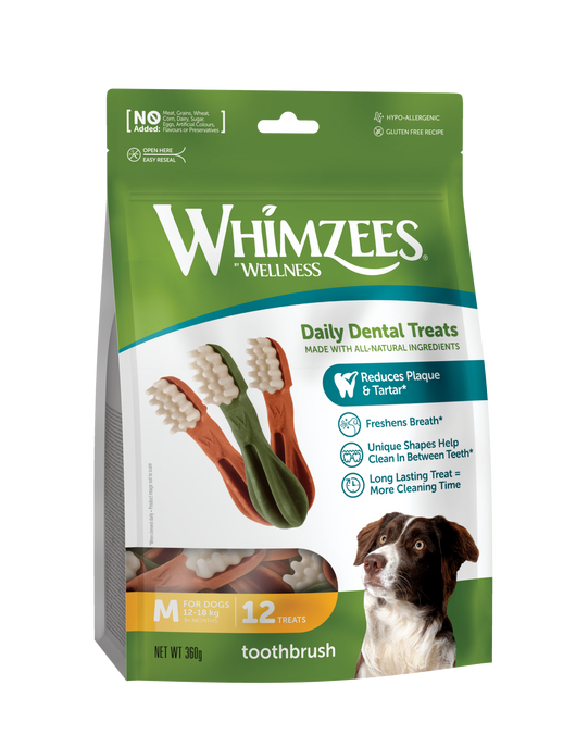 Whimzees Toothbrush Medium 12 Pack