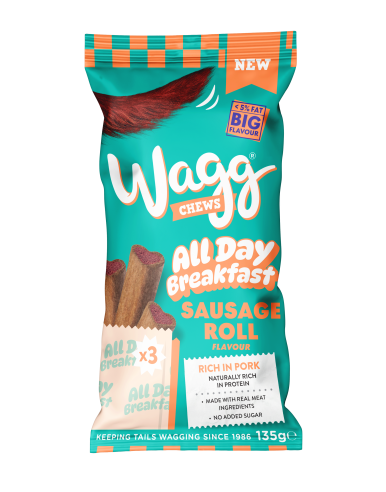 Wagg All Day Breakfast Sausage Roll Chews 135g x 10 Wagg