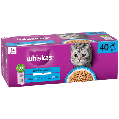 Whiskas 1+ Fish Favourites in Jelly Pouches, 40 x 85g