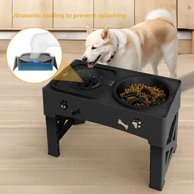 Adjustable Raised Dog Bowl Stand Teamdrop