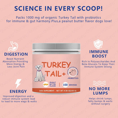 Dog Turkey Tail Mushroom Supplement Powder Teamdrop