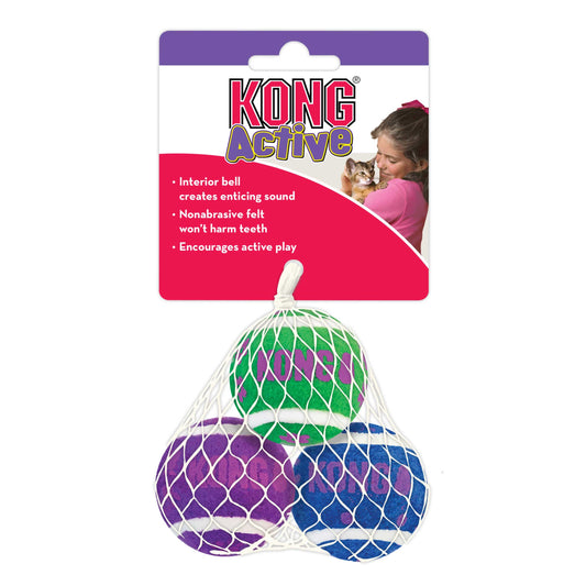 KONG Cat Tennis Balls With Bells - UK9 Petcare