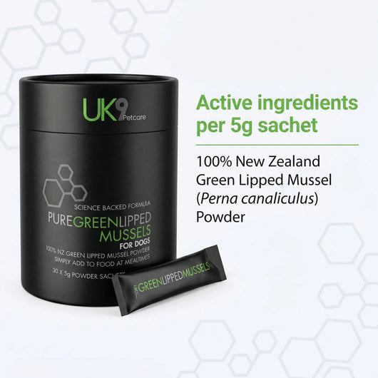 UK9 Green Lipped Mussels — 100% NZ Mussel Powder Sachets (30) UK9 Petcare