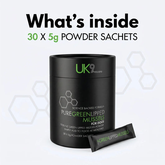 UK9 Green Lipped Mussels — 100% NZ Mussel Powder Sachets (30) UK9 Petcare