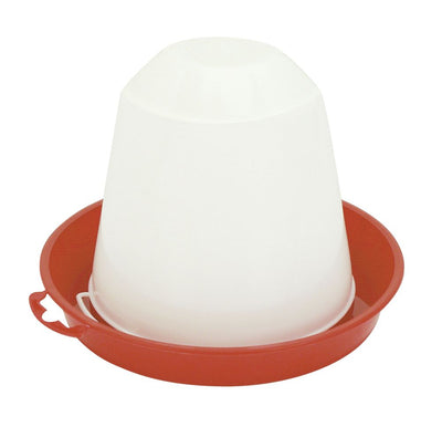 Stockshop Economy Syphon Chick Drinker, Red & White, 0.75 Litre