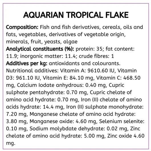 Aquarian Tropical Fish Flakes, 25g